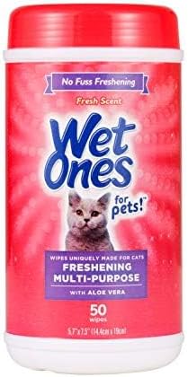 for Cats Freshening Wipes with Aloe Vera, Fresh Scent, 50 Ct, 3-Pk