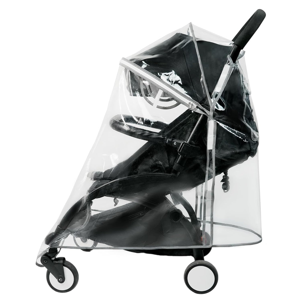 Thicking EVA RainCover for Compact Foldable Stroller,Only Fit BBZYOYO Perfectly,Weather Shield with Waterproof Zipper Opening,Reflective Safety Edging & Full Coverage Design,Ideal for Urban Travel.