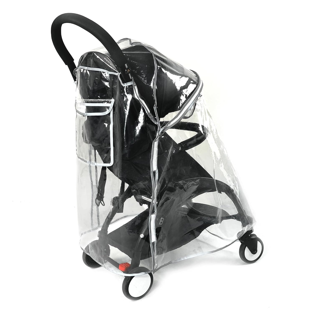 Thicking EVA RainCover for Compact Foldable Stroller,Only Fit BBZYOYO Perfectly,Weather Shield with Waterproof Zipper Opening,Reflective Safety Edging & Full Coverage Design,Ideal for Urban Travel.
