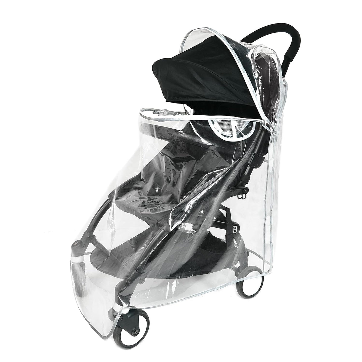Thicking EVA RainCover for Compact Foldable Stroller,Only Fit BBZYOYO Perfectly,Weather Shield with Waterproof Zipper Opening,Reflective Safety Edging & Full Coverage Design,Ideal for Urban Travel.