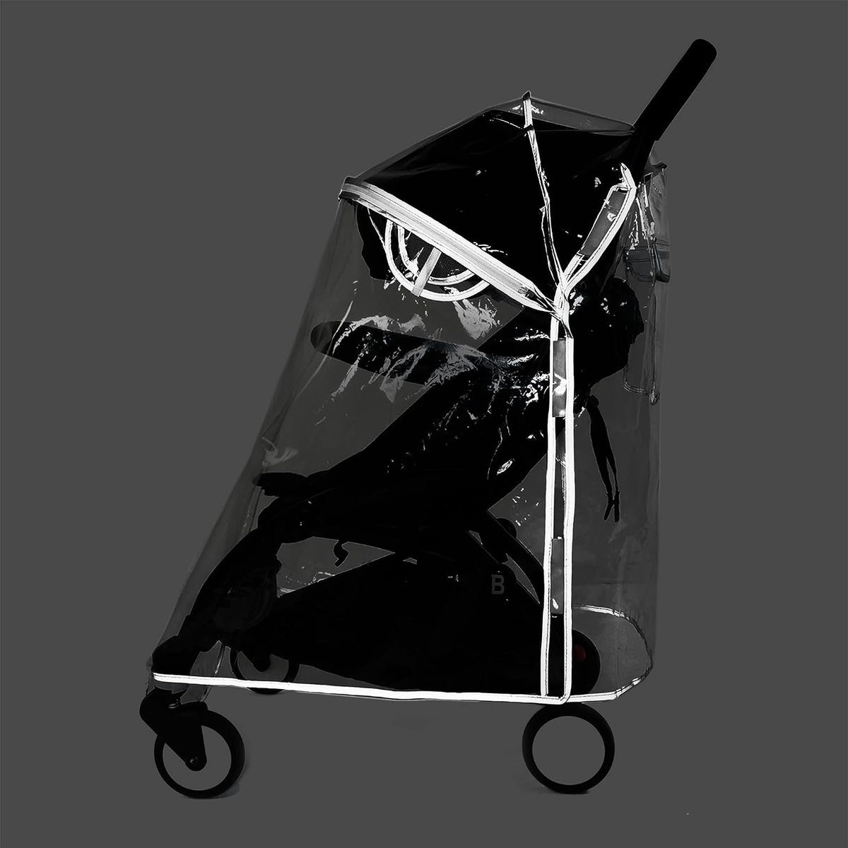 Thicking EVA RainCover for Compact Foldable Stroller,Only Fit BBZYOYO Perfectly,Weather Shield with Waterproof Zipper Opening,Reflective Safety Edging & Full Coverage Design,Ideal for Urban Travel.