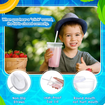 12 Pcs Plastic Tumbler with Lids and Straws Reusable Plastic Tumblers Bulk Mug Tumbler with Straw and Lid Tumbler Ice Cold Drinking Cup for Water Smoothie Birthday Party (White,24oz)