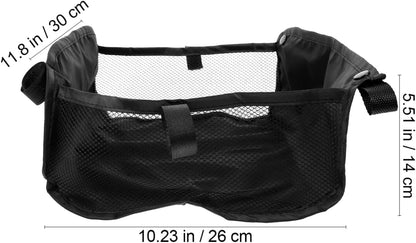 Baby Stroller Bottom Storage Basket 11.81X11.02X5.51In Lightweight Organizer Net Bag for Infant Essentials under Stroller Carrying