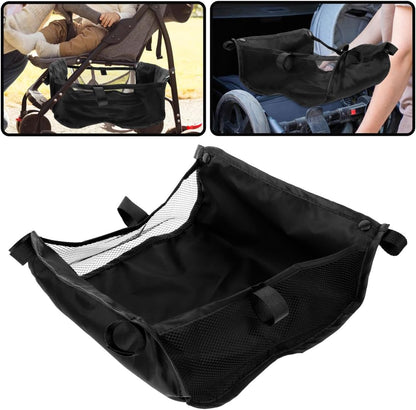 Baby Stroller Bottom Storage Basket 11.81X11.02X5.51In Lightweight Organizer Net Bag for Infant Essentials under Stroller Carrying
