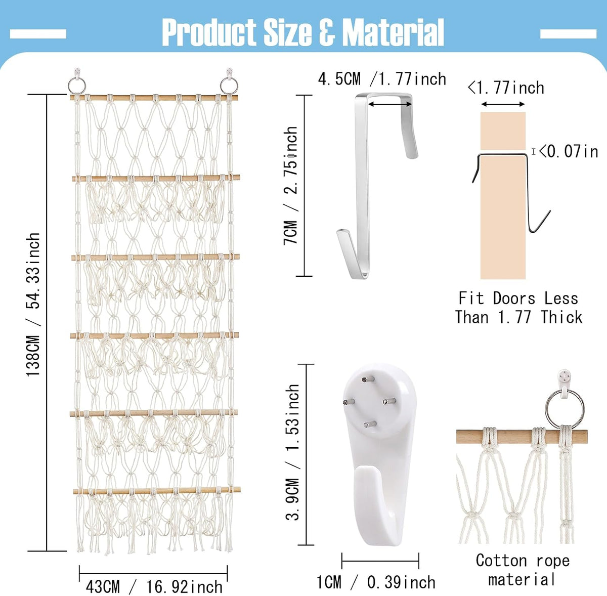 Stuffed Animal Net or Hammock Corner Wall Hanging for Storage with 5 Layer