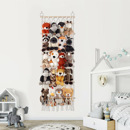 Stuffed Animal Net or Hammock Corner Wall Hanging for Storage with 5 Layer