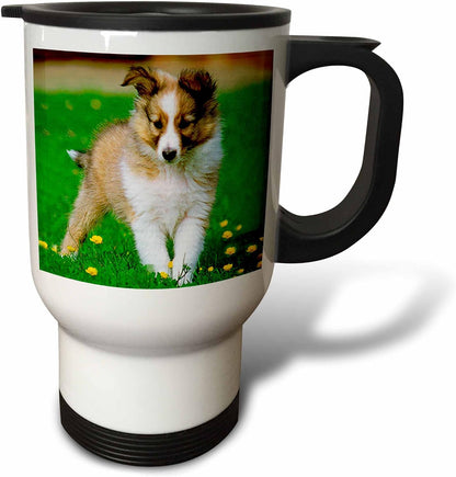 tm_667_1 Sheltie Puppy Travel Mug, 14-Ounce