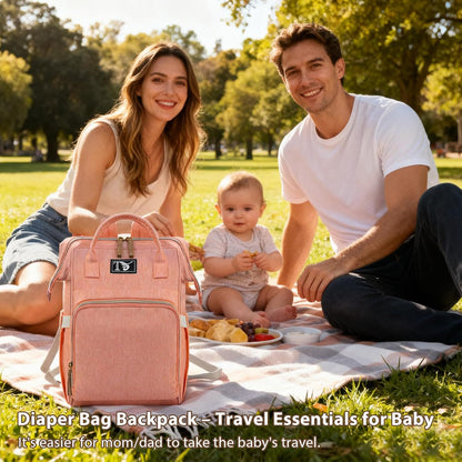 Diaper Bag Backpack for Women - Multifunction Travel Essentials Baby Diaper Bag with Changing Pad, Large Backpack Baby Girl Boy, Insulated Bottle Holders & Stroller Straps (Red+Blue)