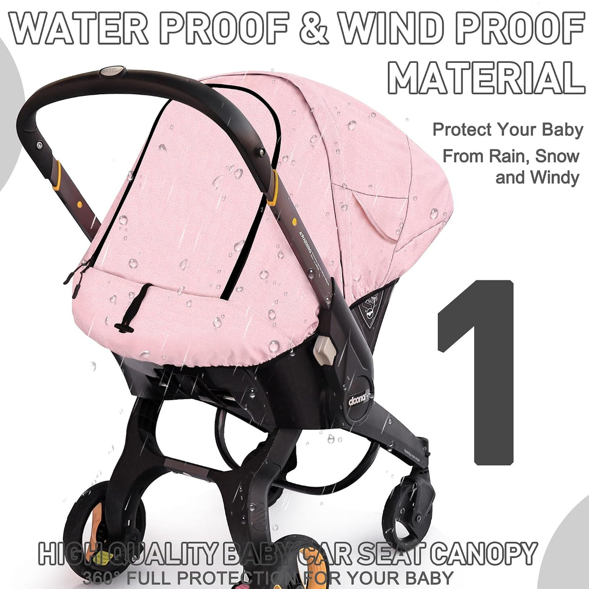 Waterproof Baby Car Seat Cover Compatible with Doona Car Seat and Stroller
