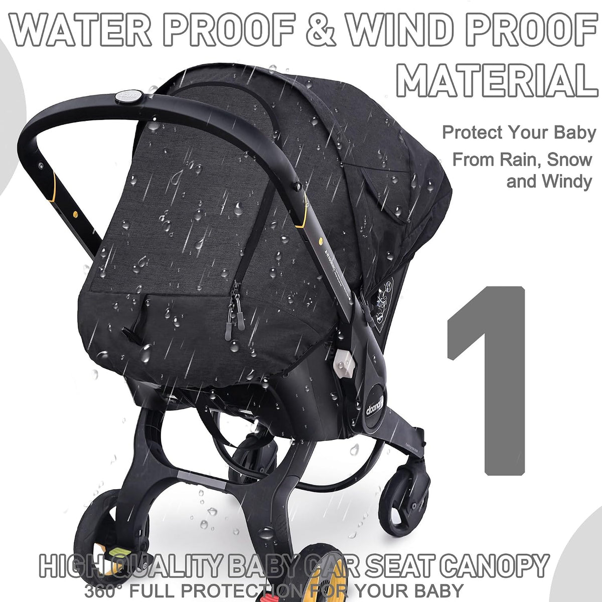Waterproof Baby Car Seat Cover Compatible with Doona Car Seat and Stroller