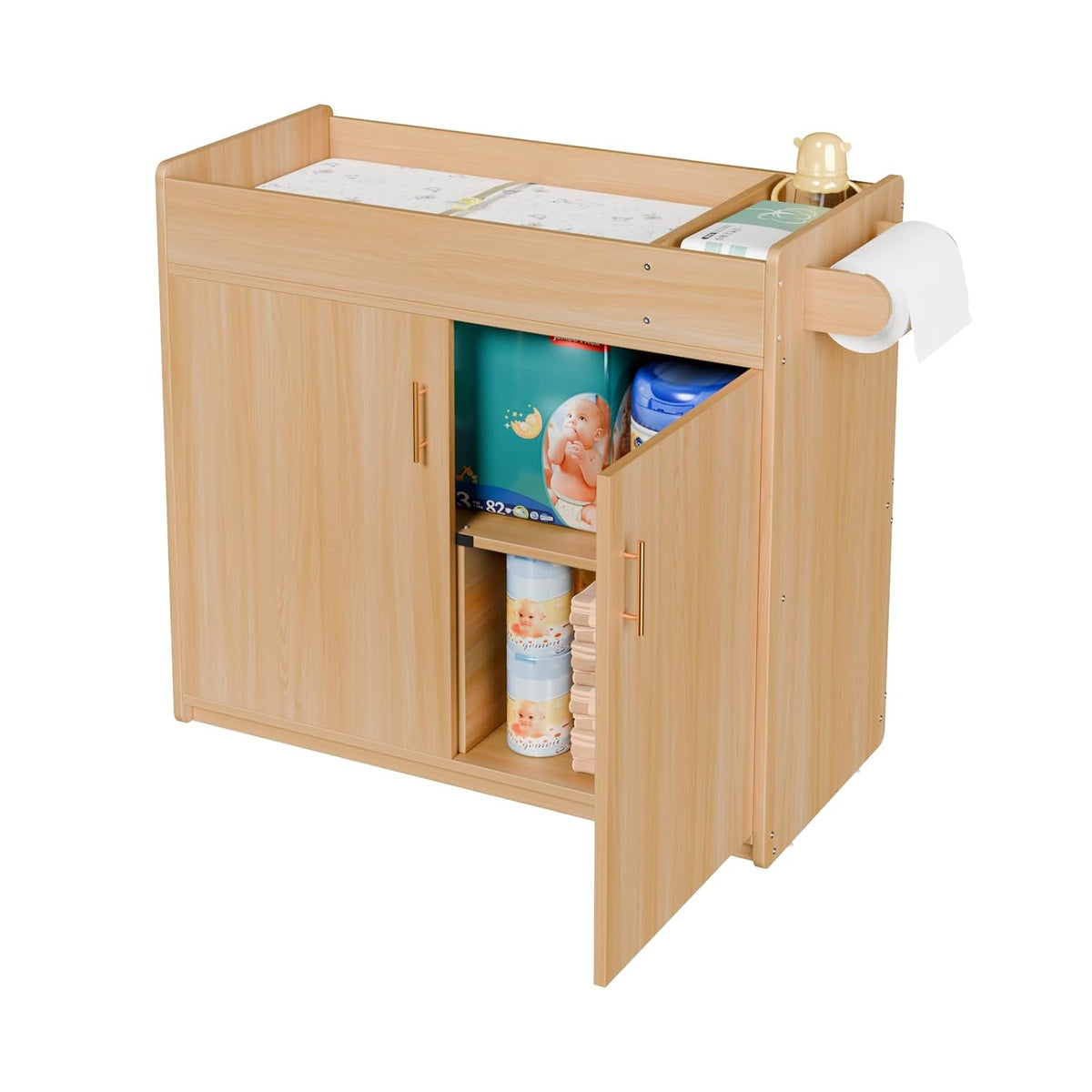 Daycare Changing Table with Storage & Machine-Washable Changing Pad
