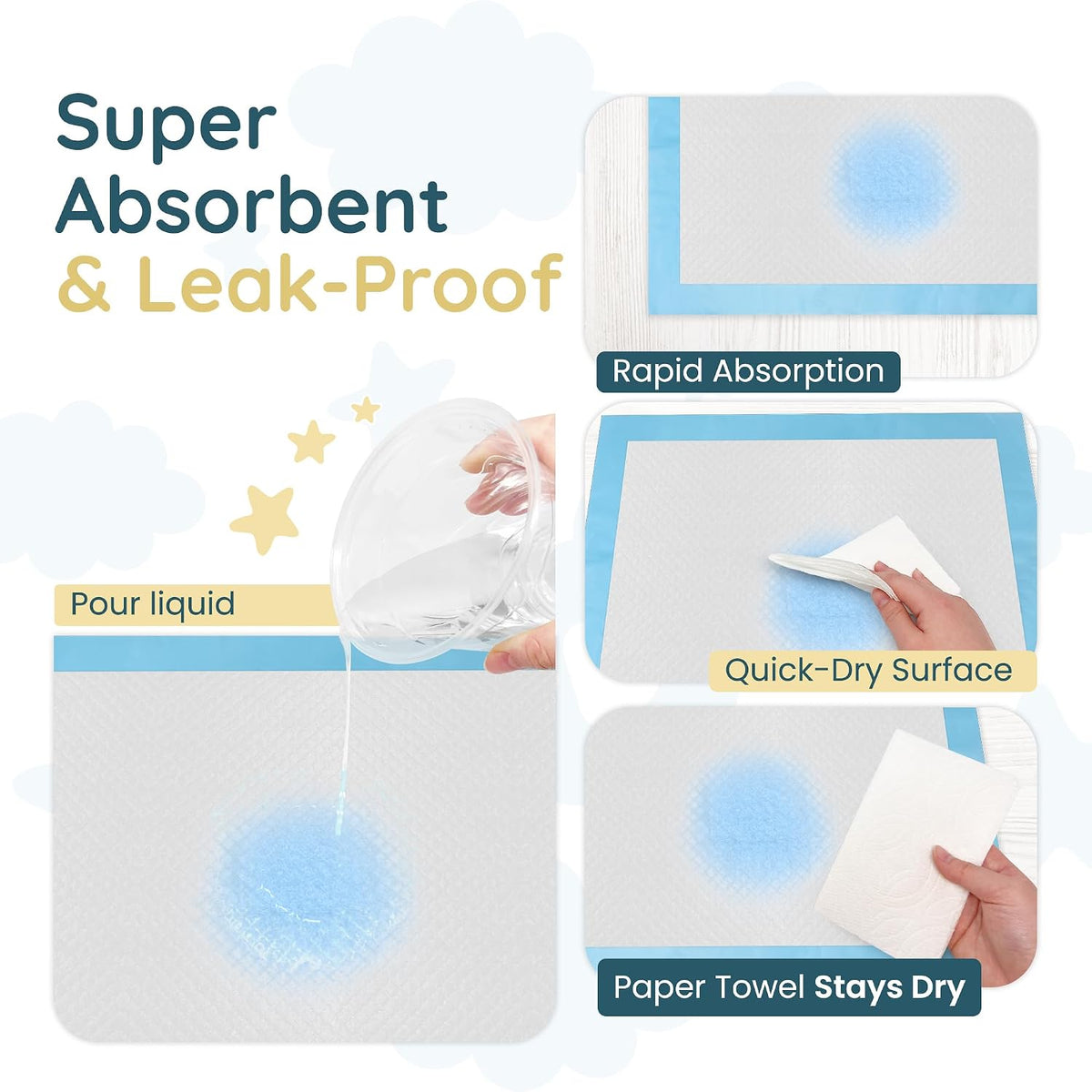 . Disposable Changing Pads for Baby | 110 Pack | 13" x 18"