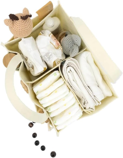 Baby Diaper Caddy Organizer, Nursery Storage Basket with Cap