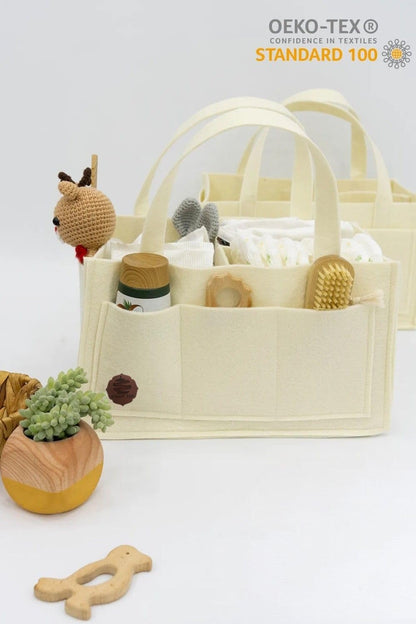 Baby Diaper Caddy Organizer, Nursery Storage Basket with Cap