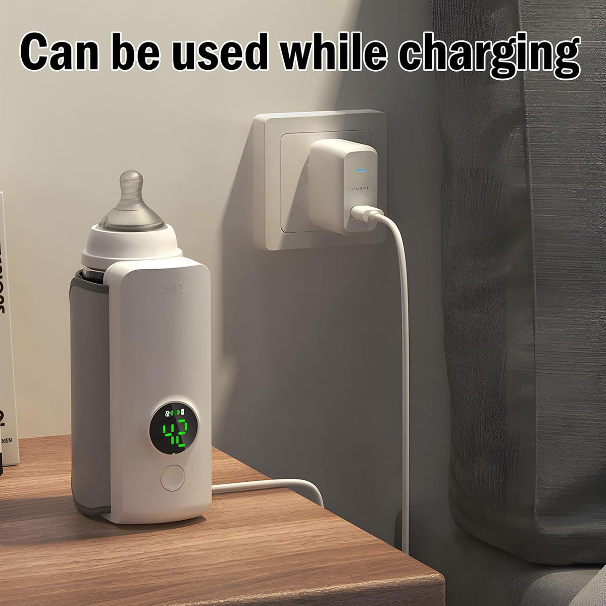 Portable Bottle Warmer for Travel, Fast Heating - Travel Bottle Warmer with Battery-Powered Temperature Display.