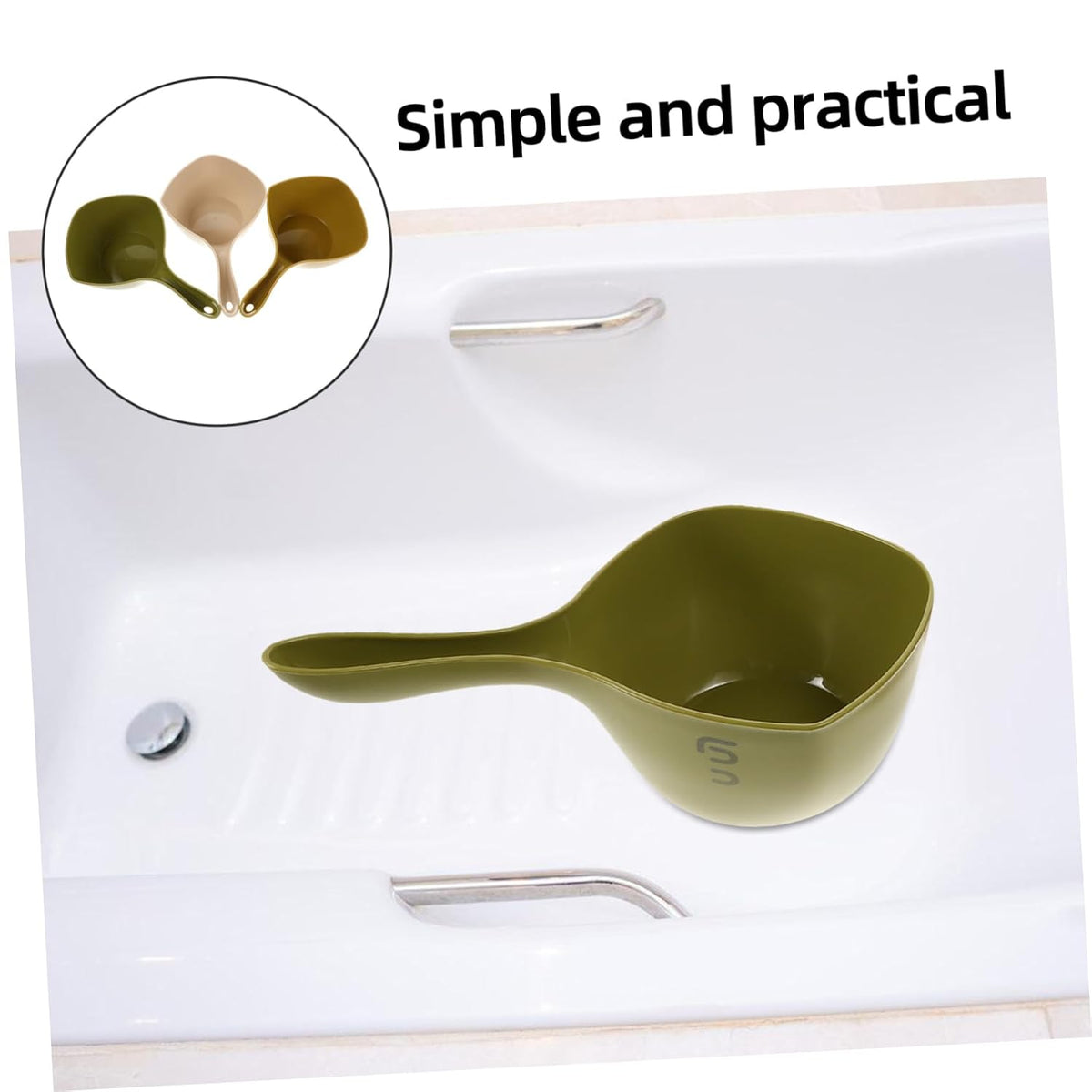 3pcs Plastic Bath Rinse Cup Set Long Handle Thickened Shower Water Scoop for Children and Babies Convenient Bathing Utensils for Home and Kitchen