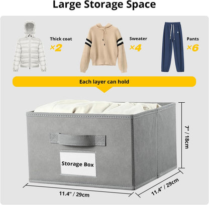 2 Pack 6 Shelves Hanging Closet Organizer with 2 Drawer, Hanging Storage with 4 Side Pockets for Clothes Shoes, 43.5"x12"x12"(Gray)