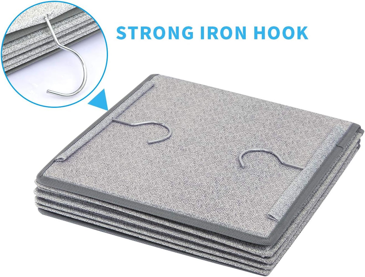 2 Pack 6 Shelves Hanging Closet Organizer with 2 Drawer, Hanging Storage with 4 Side Pockets for Clothes Shoes, 43.5"x12"x12"(Gray)