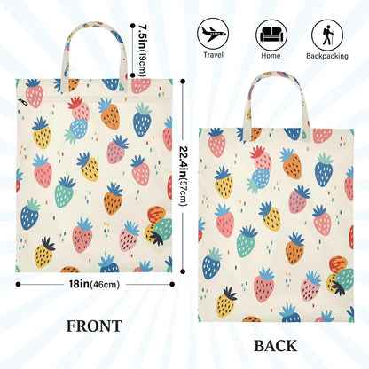 Colorful Strawberries Waterproof Travel Laundry Bag Reusable Set of 2