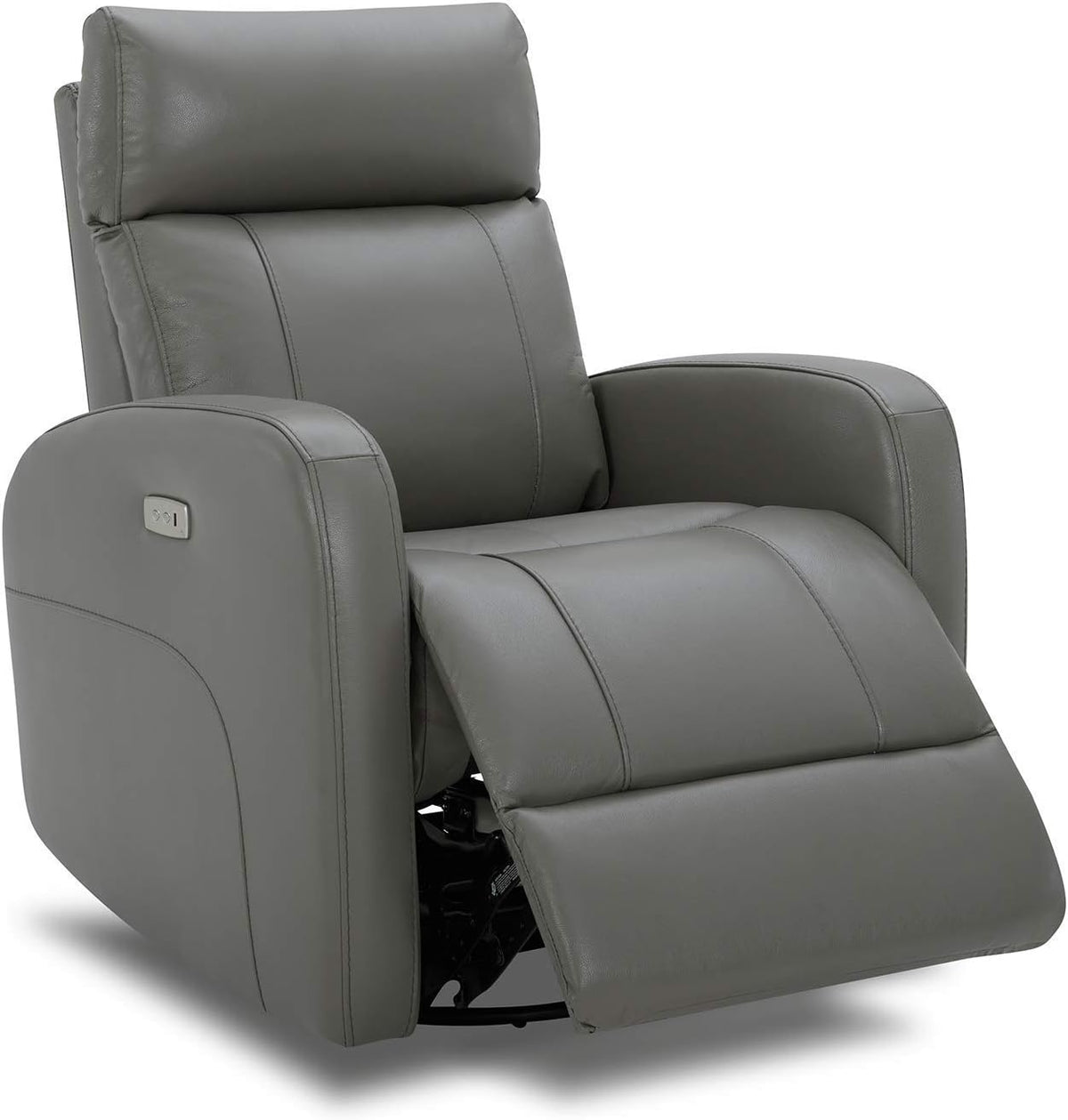 Genuine Leather Power Recliner Chair for Adults, Swivel Glider, Brown