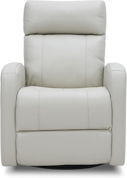 Genuine Leather Power Recliner Chair for Adults, Swivel Glider, Brown
