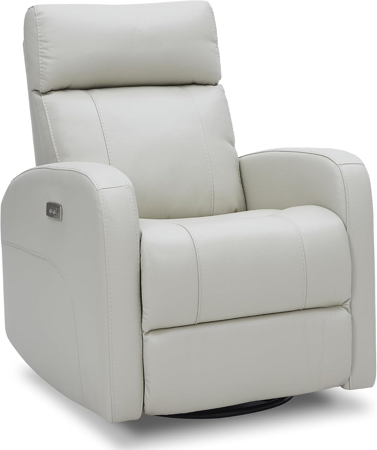 Genuine Leather Power Recliner Chair for Adults, Swivel Glider, Brown