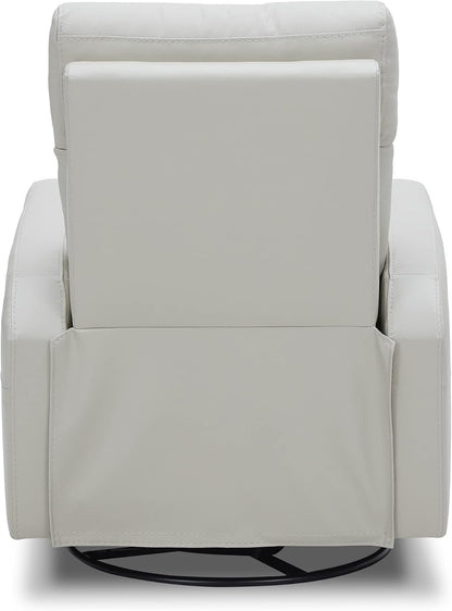 Genuine Leather Power Recliner Chair for Adults, Swivel Glider, Brown