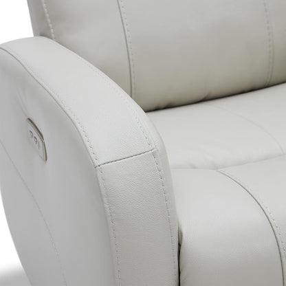 Genuine Leather Power Recliner Chair for Adults, Swivel Glider, Brown