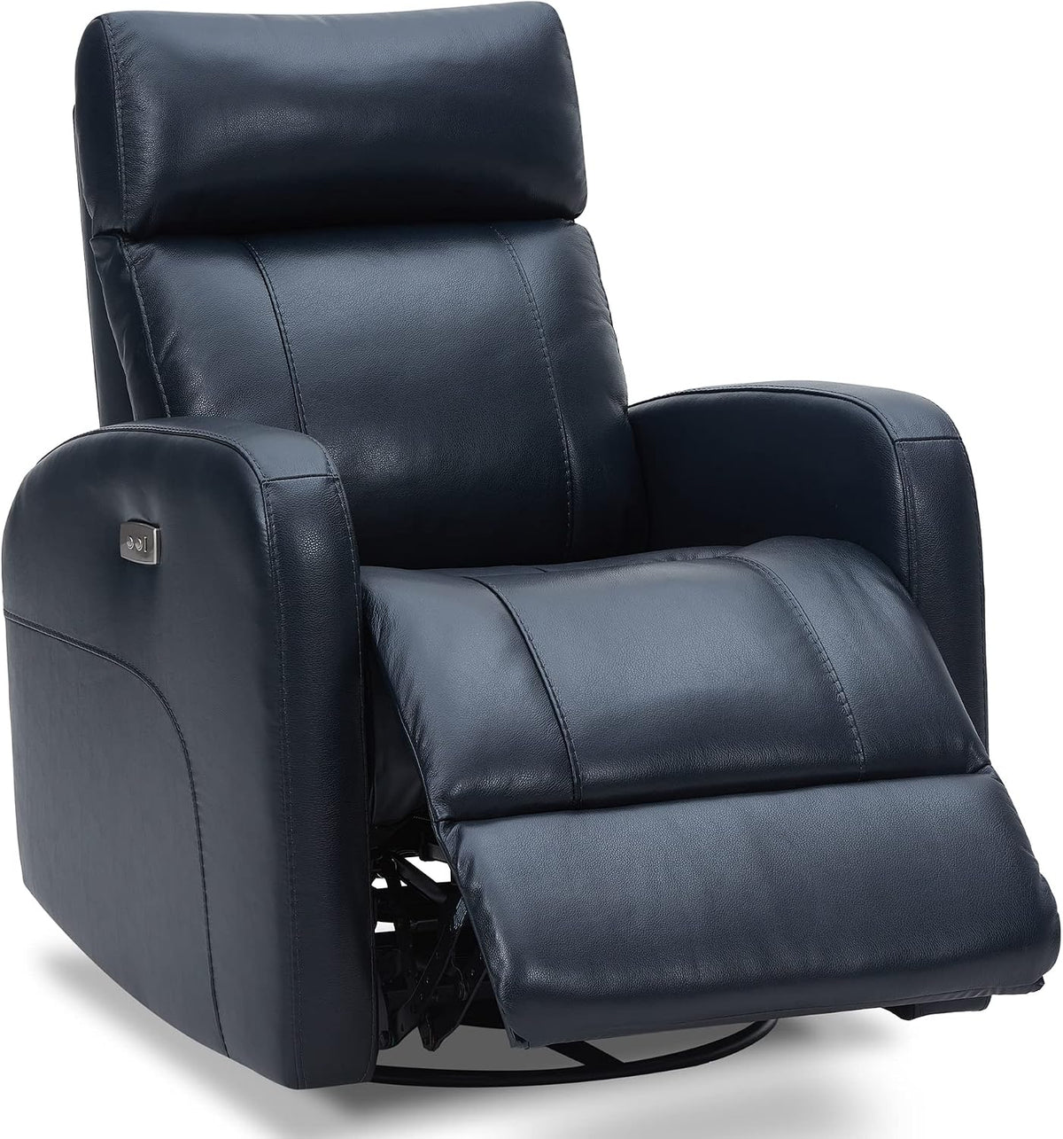 Genuine Leather Power Recliner Chair for Adults, Swivel Glider, Brown