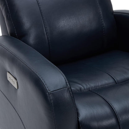 Genuine Leather Power Recliner Chair for Adults, Swivel Glider, Brown