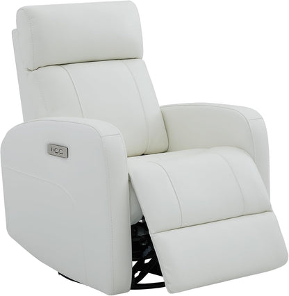 Genuine Leather Power Recliner Chair for Adults, Swivel Glider, Brown