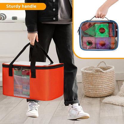 4 Pack Toy Storage Organizer Bag for Magnetic Building Tiles