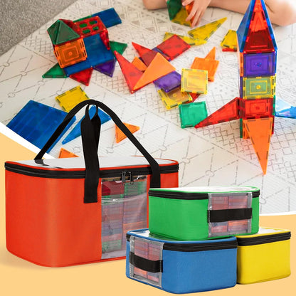4 Pack Toy Storage Organizer Bag for Magnetic Building Tiles