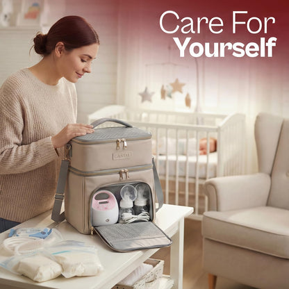 Breast Pump Bag Spectra S1 S2–Insulated Spectra Pump Bag, Breastmilk Cooler Bag with Ice Pack–Leak-Proof Double Layer Breast Pump Travel Bag (Black)