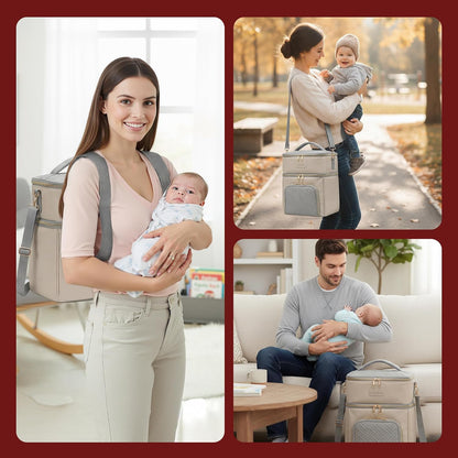 Breast Pump Bag Spectra S1 S2–Insulated Spectra Pump Bag, Breastmilk Cooler Bag with Ice Pack–Leak-Proof Double Layer Breast Pump Travel Bag (Black)