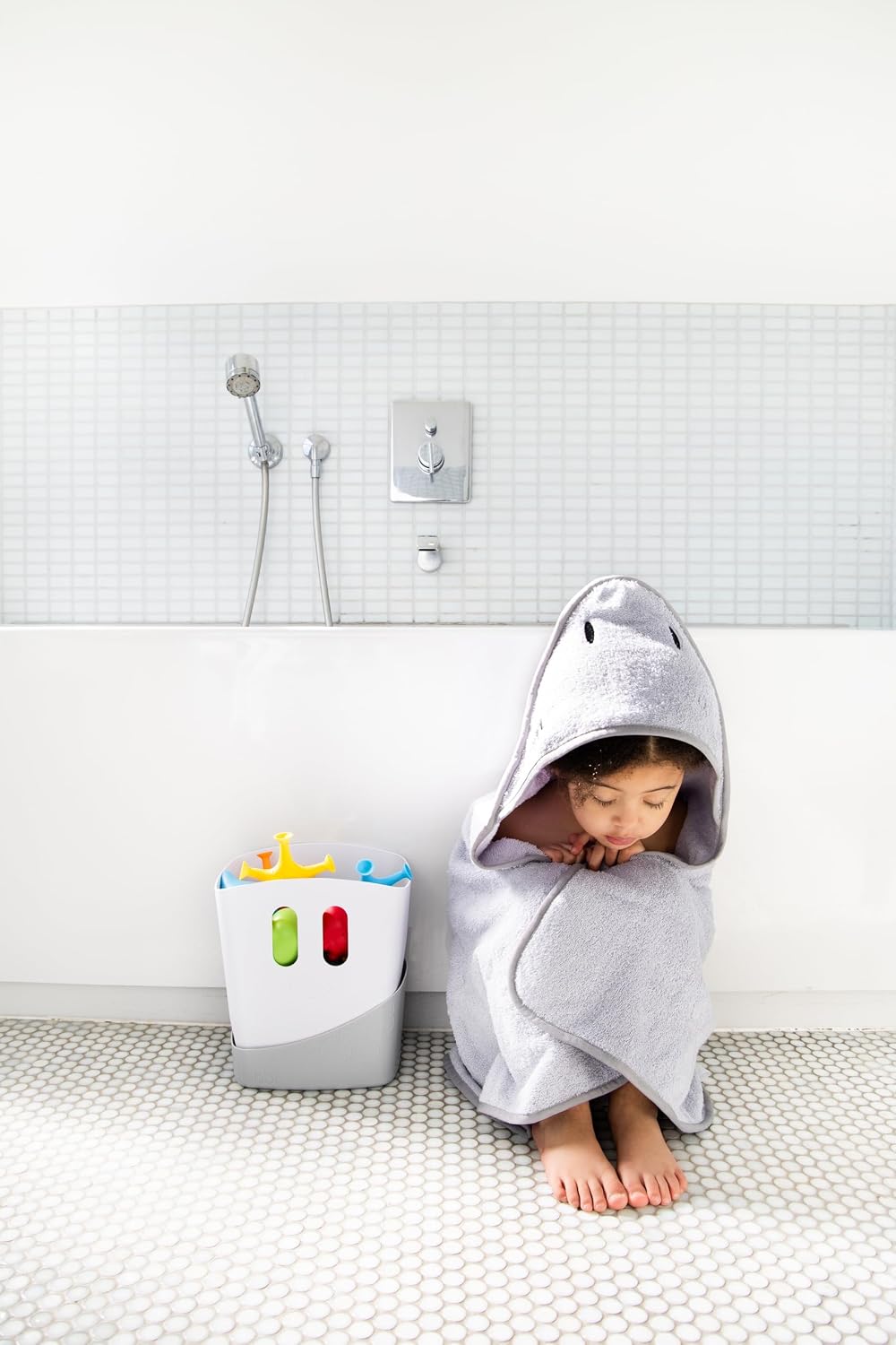 Stand Up Bath Toy Storage Organizer, Gray
