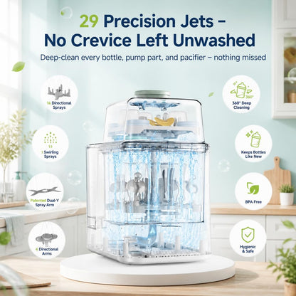 Bottle Washer, Steamer & Dryer 19-Min All-in-One Baby