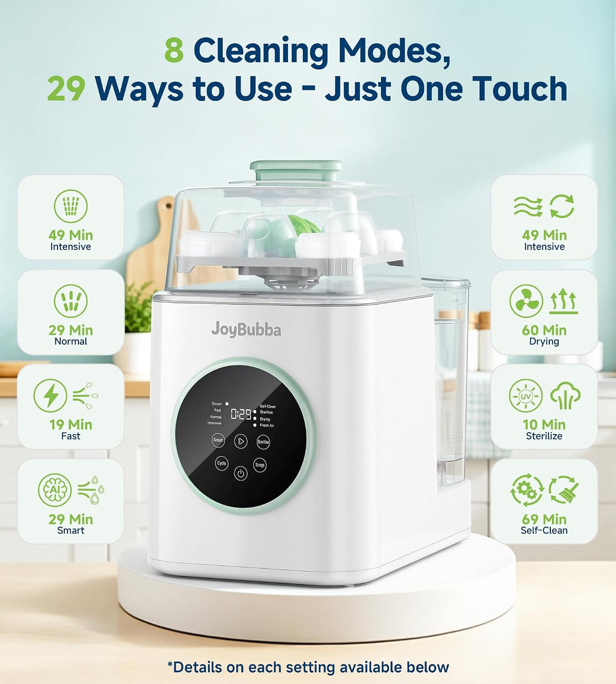 Bottle Washer, Steamer & Dryer 19-Min All-in-One Baby