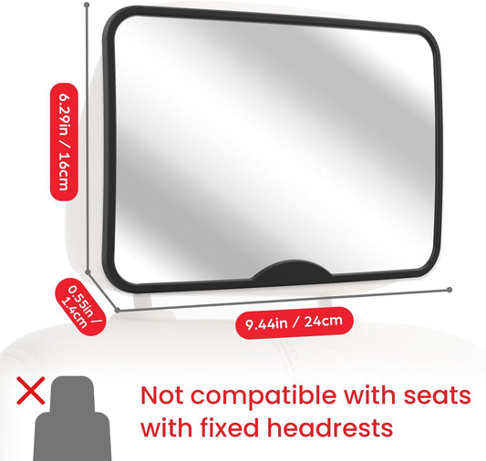 Baby Car Mirror, Safety Car Seat Mirror for Rear Facing Infant Black