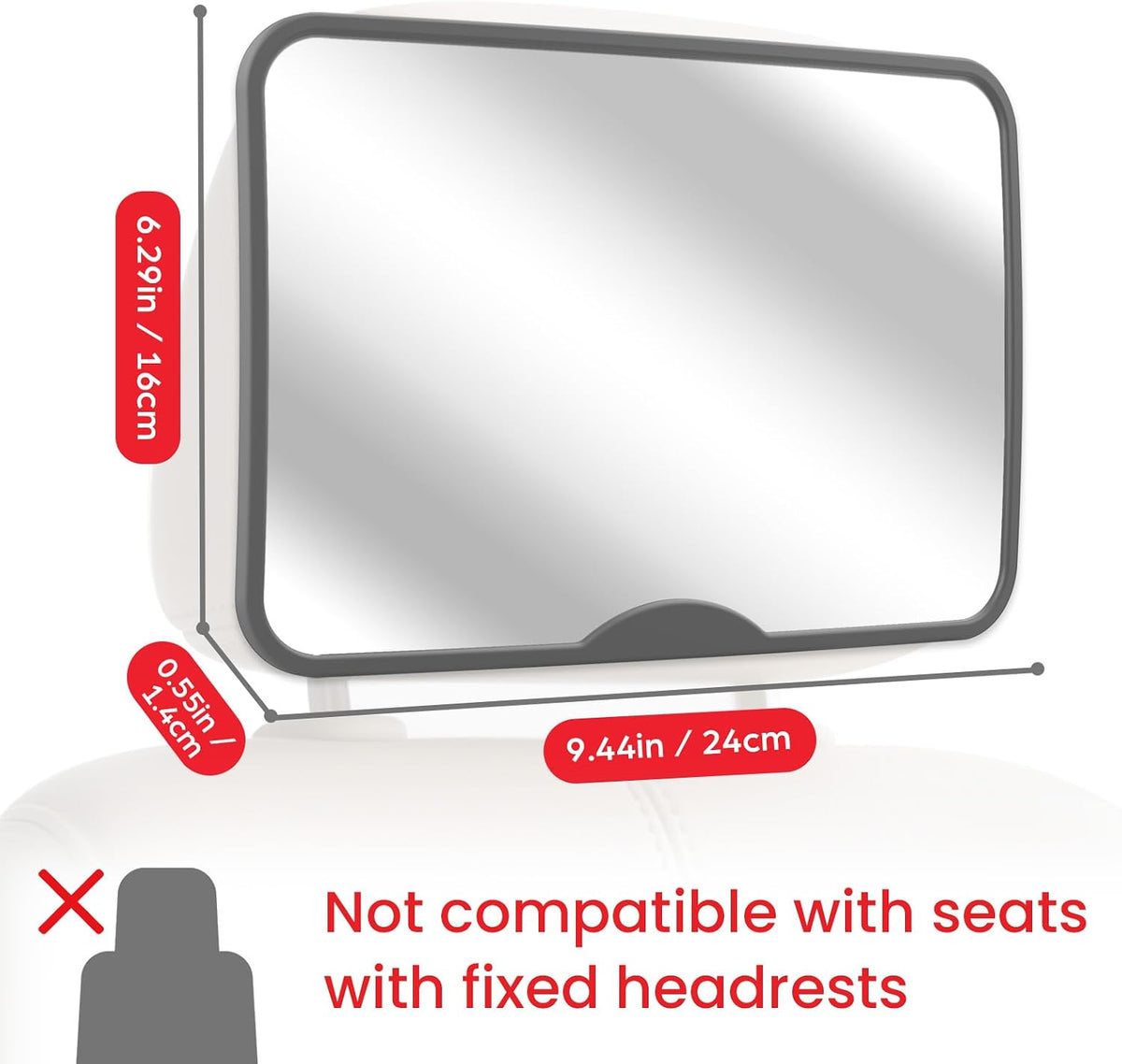 Baby Car Mirror, Safety Car Seat Mirror for Rear Facing Infant Black