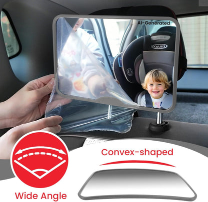 Baby Car Mirror, Safety Car Seat Mirror for Rear Facing Infant Black