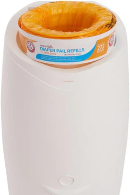 A&H Diaper Pail Refill Rings, 4-Pack Holds Up to 1,088 Diapers Total + 50 Diaper Sacks, Lavender Scent, 7-Layer Bags