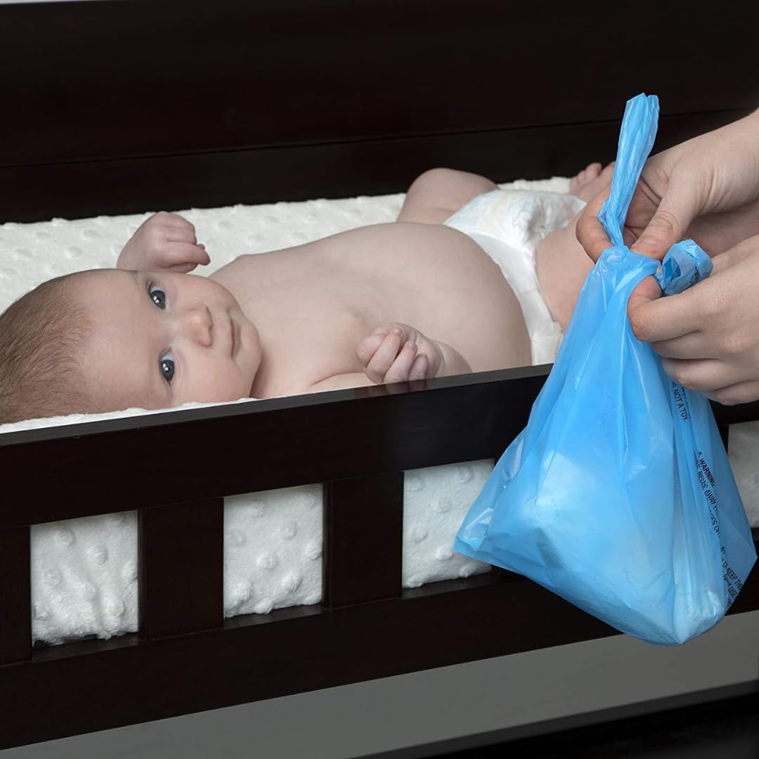 A&H Diaper Pail Refill Rings, 4-Pack Holds Up to 1,088 Diapers Total + 50 Diaper Sacks, Lavender Scent, 7-Layer Bags