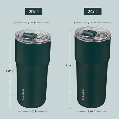 24 oz Coffee Tumbler, Insulated Stainless Steel Travel Cup | Double Wall Vacuum, Leak Proof Lid, Keeps Hot/Cold/Iced, BPA Free, Dishwasher Safe, Cupholder, Lavender