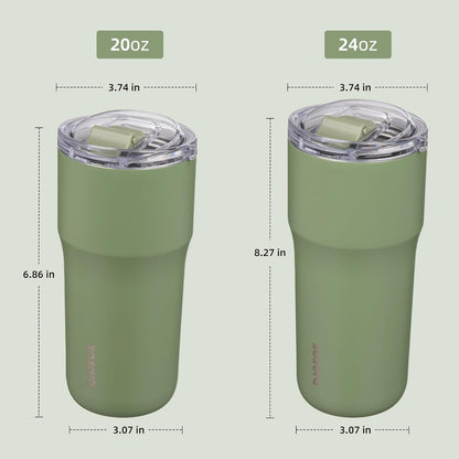 24 oz Coffee Tumbler, Insulated Stainless Steel Travel Cup | Double Wall Vacuum, Leak Proof Lid, Keeps Hot/Cold/Iced, BPA Free, Dishwasher Safe, Cupholder, Lavender