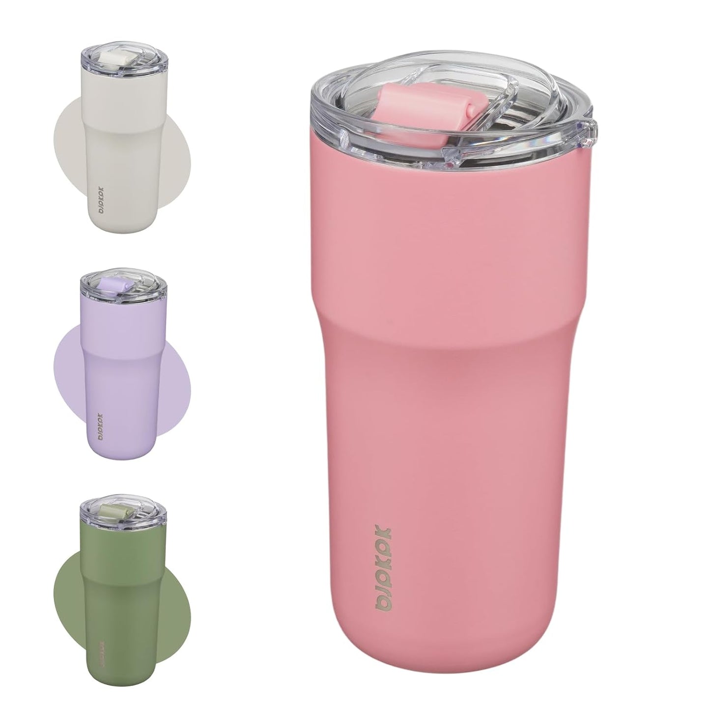 24 oz Coffee Tumbler, Insulated Stainless Steel Travel Cup | Double Wall Vacuum, Leak Proof Lid, Keeps Hot/Cold/Iced, BPA Free, Dishwasher Safe, Cupholder, Lavender