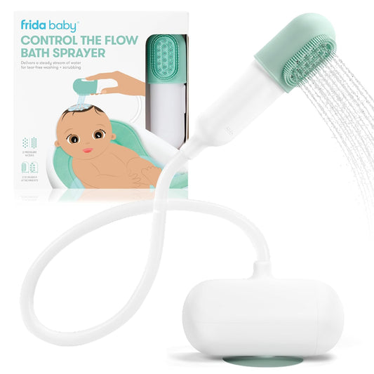 Baby Control The Flow Bath Rinse Cup, Tear Free Rinser to Wash Hair and Body with Easy Grip Handle and Removable Rain Shower, Made in USA