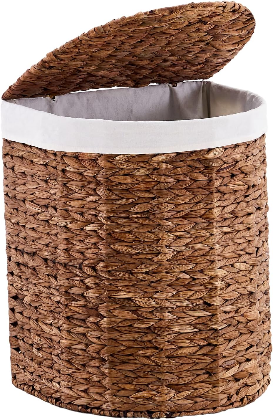 Half Moon Natural Water Hyacinth Laundry Hamper, 120L, Natural