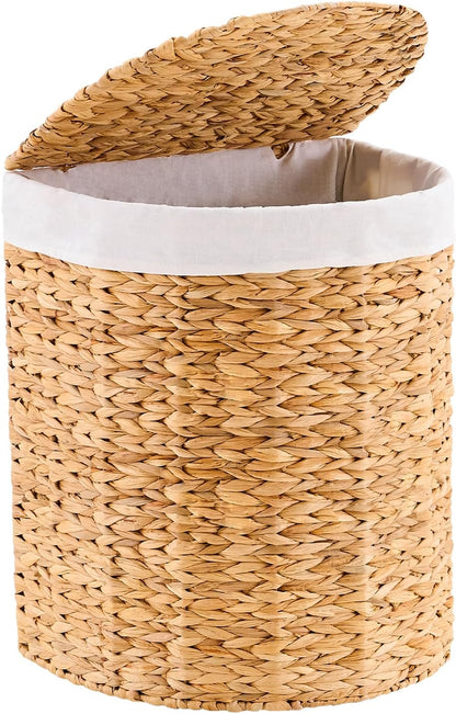 Half Moon Natural Water Hyacinth Laundry Hamper, 120L, Natural