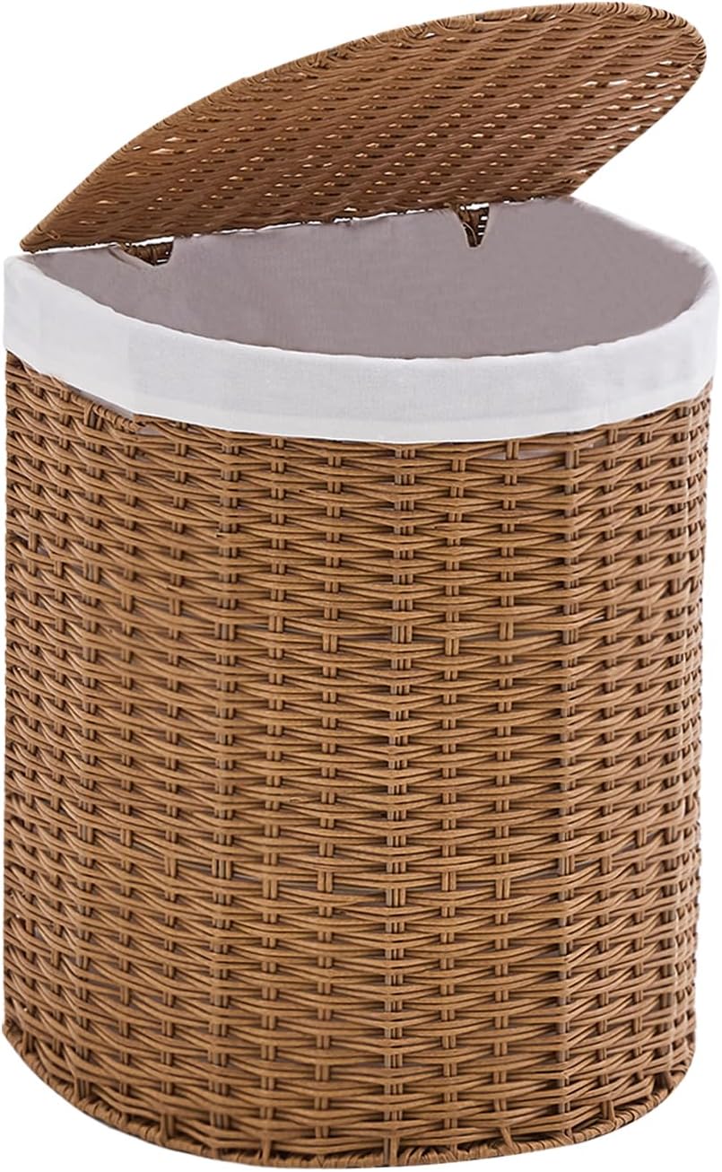 Half Moon Natural Water Hyacinth Laundry Hamper, 120L, Natural